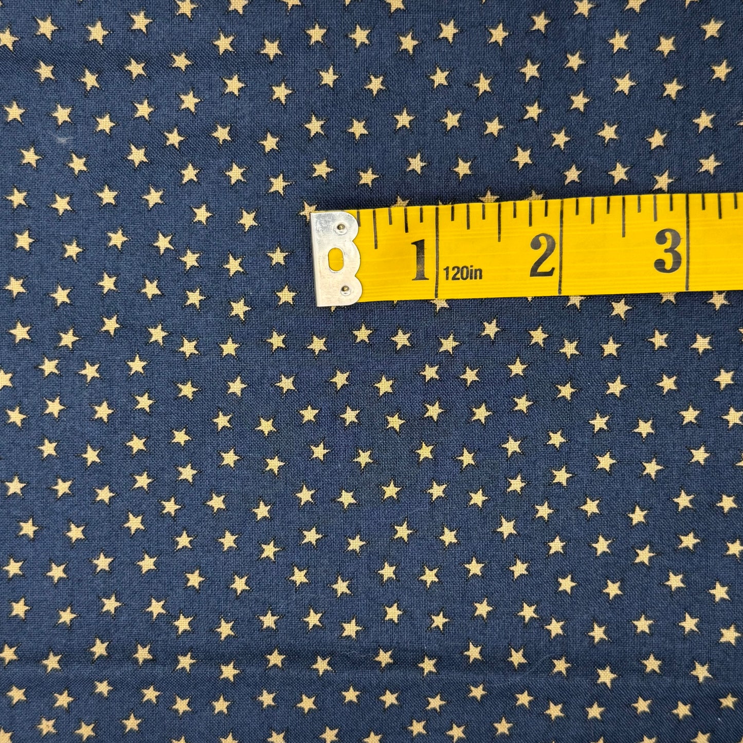 Blue With Gold Stars Cotton: 1 yd