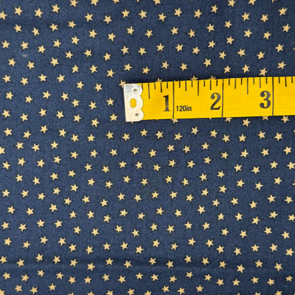 Blue With Gold Stars Cotton: 1 yd