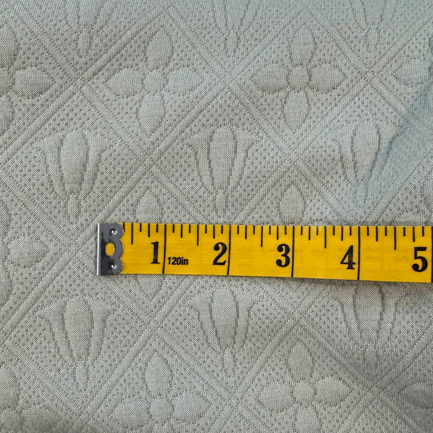 Light Green Embroidered Bells & Flowers Sweatshirt Fabric: 3 yds