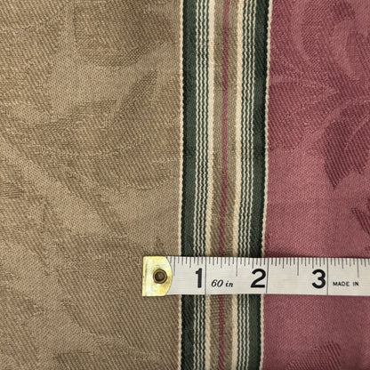 Muted Multicolor Stripe Print on Jacquard Weave Home Decor Cotton: 1.5 yds
