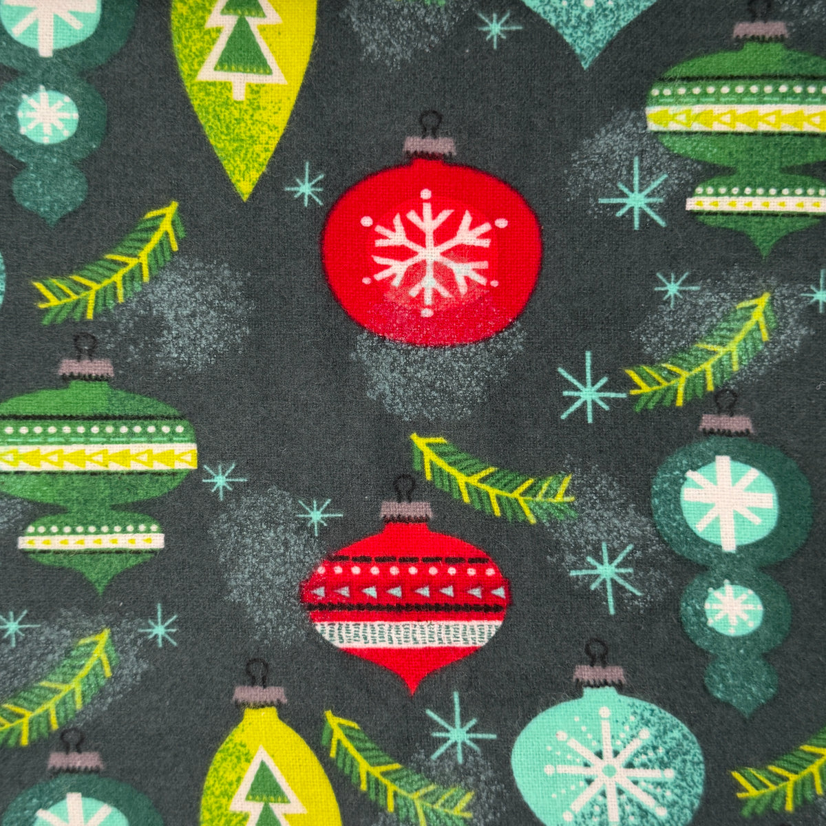 Mid-Century Ornaments Flannel: 2 yds