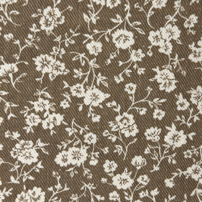 Cream Floral Cotton Twill Blend: 2.5 yds