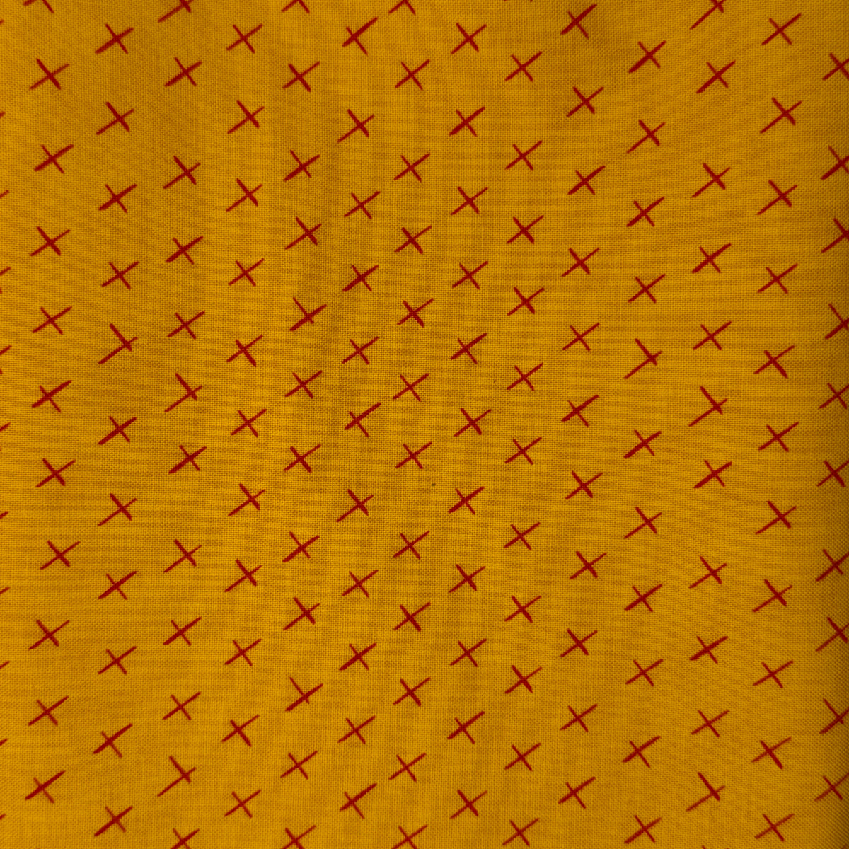Yellow With Red Cross Marks Cotton: 2 yds