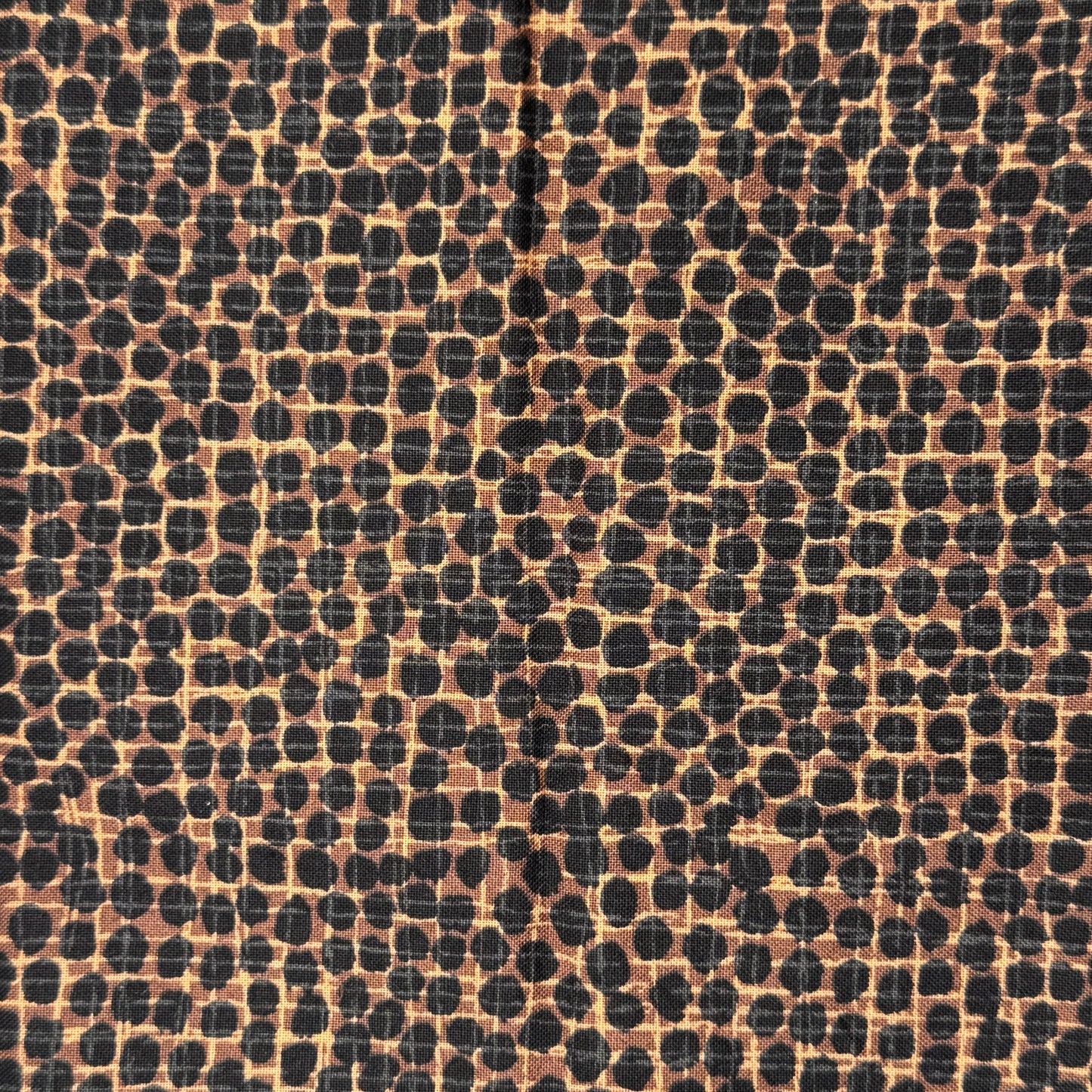 Brown With Black Dots Cotton: 1 yd