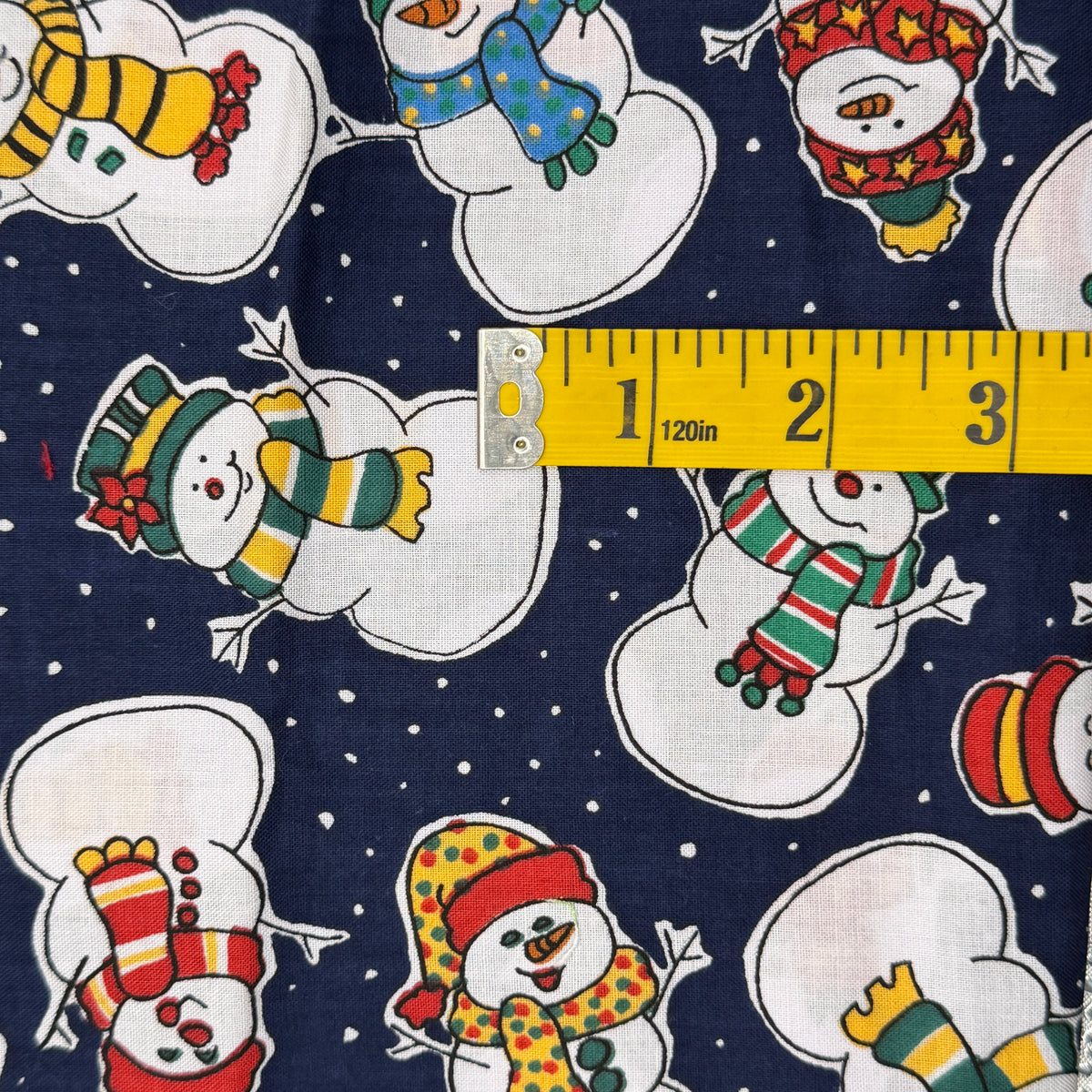 Snowmen in Scarves Cotton: 2 yds