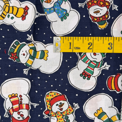 Snowmen in Scarves Cotton: 2 yds