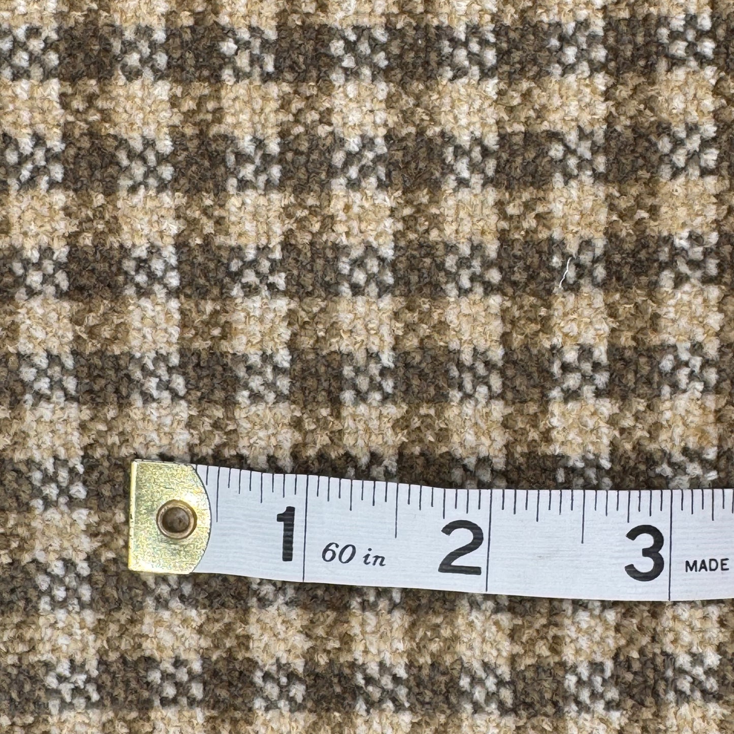 Heavyweight Neutral Tones Chenille Woven Plaid Home Decor Poly: 1 yd