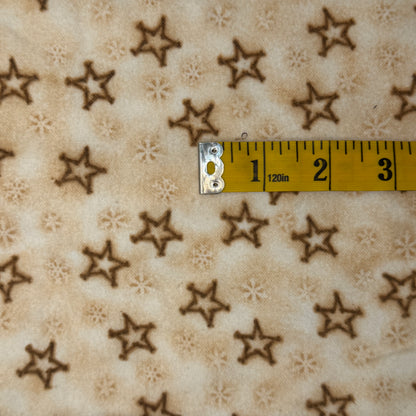 Cream With Brown Stars Flannel: 1.25 yds