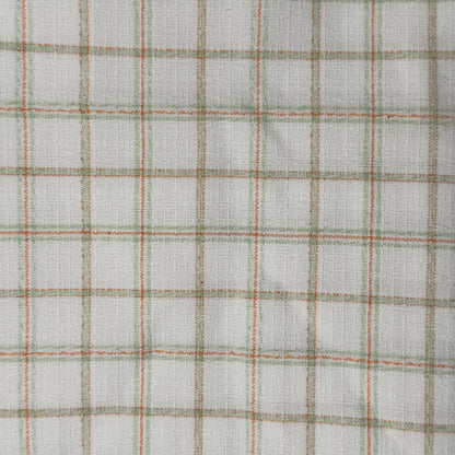 Medium Weight Orange Green Cream Texture Woven Poly: 1 yd