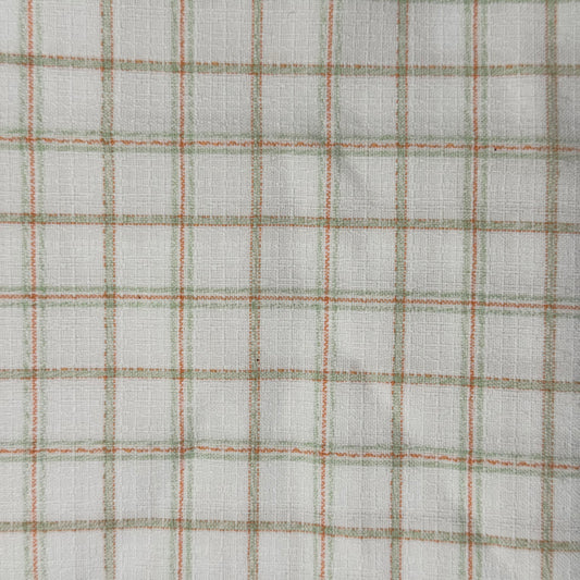 Medium Weight Orange Green Cream Texture Woven Poly: 1 yd