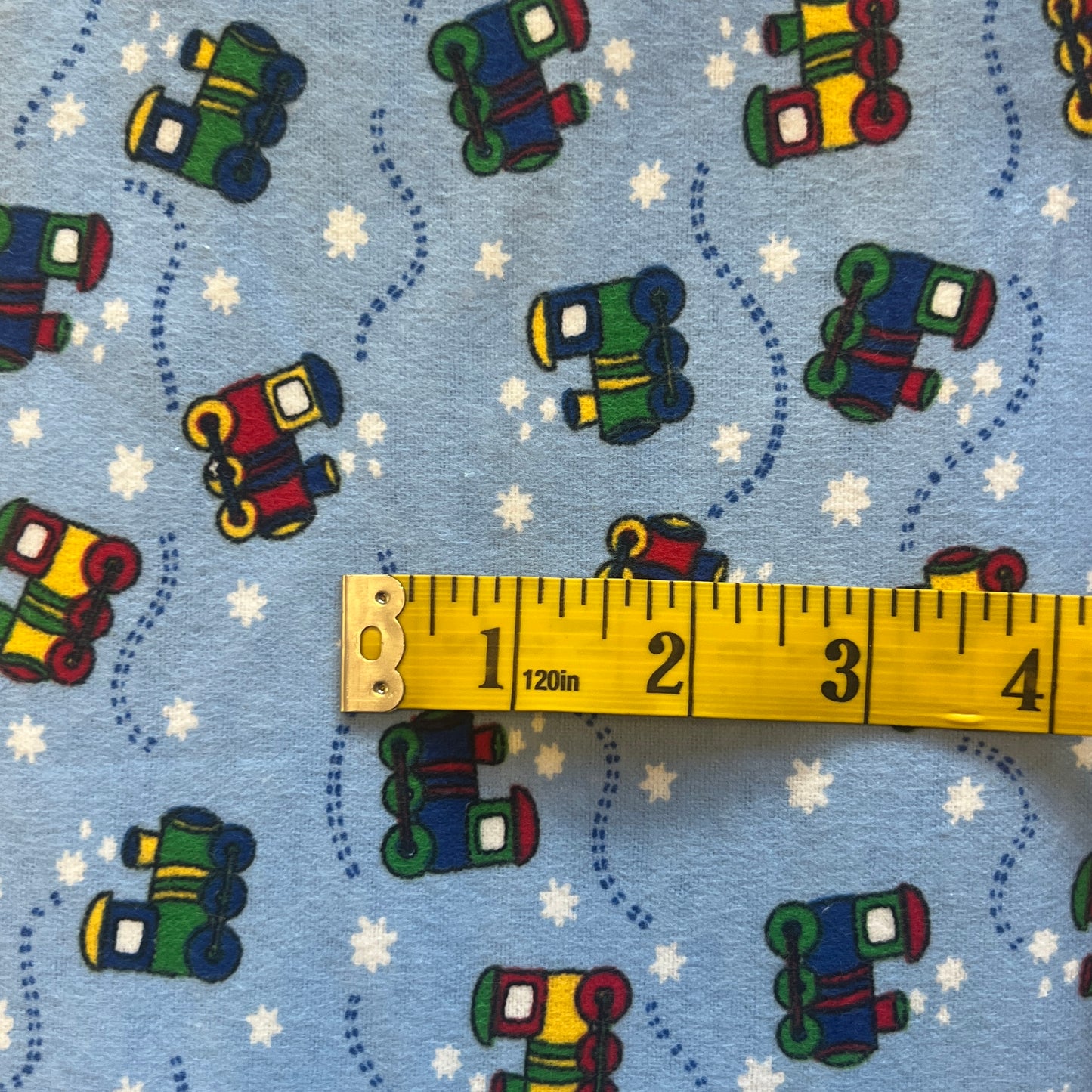Toy Trains Flannel: 2 yds