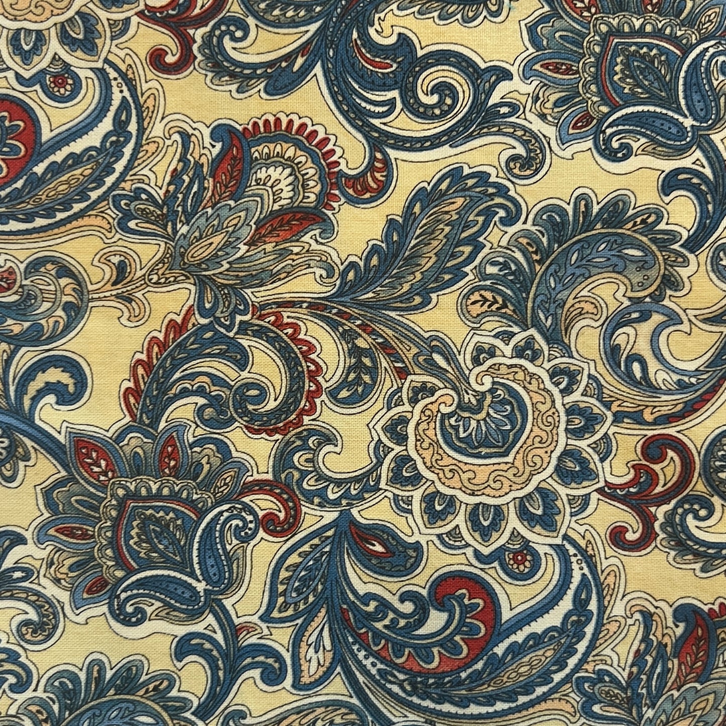 Cream Paisley Cotton: 1 yd