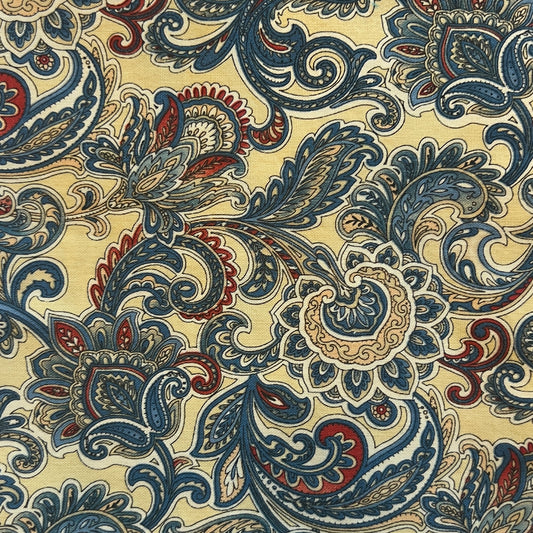 Cream Paisley Cotton: 1 yd