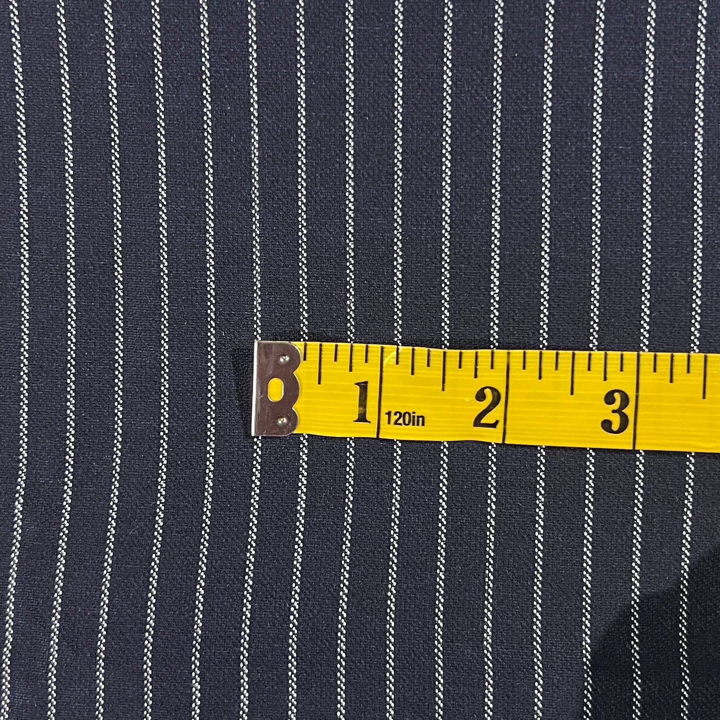 Blue & White Striped Suiting: 3 yds