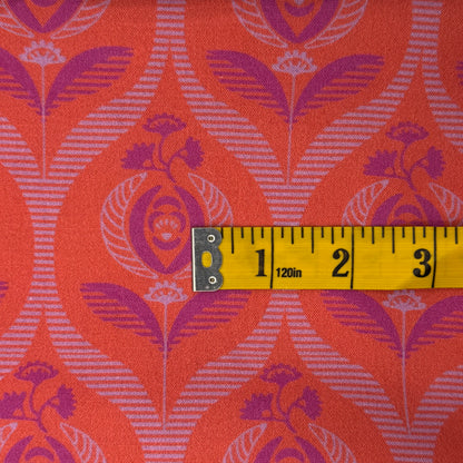 Orange Funky Floral Cotton: 2 yds