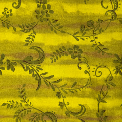 Tonal Green With Swirling Vines Cotton Blend: 2 yds