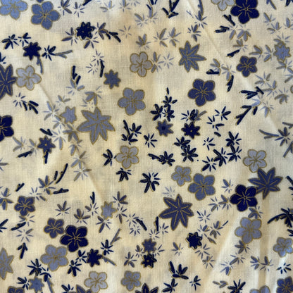 Blue Floral Cotton: 3 yds
