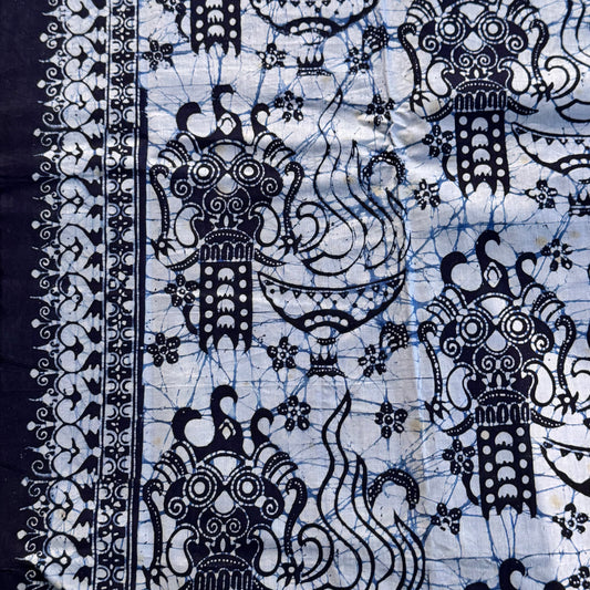 Two-Tone Blue Batik Cotton: 2 yds