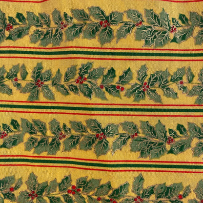 Striped Holly Berries Cotton: 3 yds