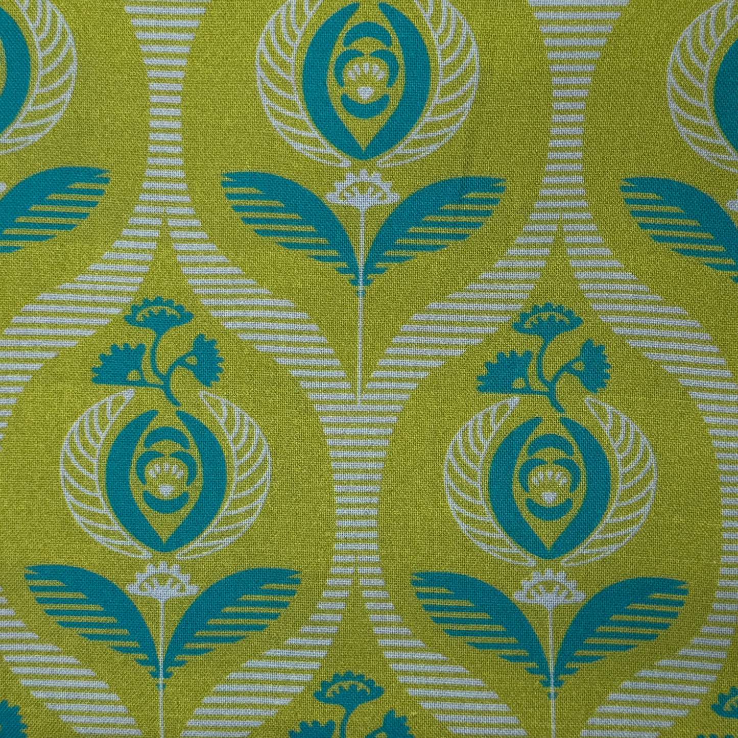 Lime Funky Floral Cotton: 2 yds