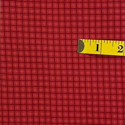 Red & Pink Checkered Cotton: 2 yds
