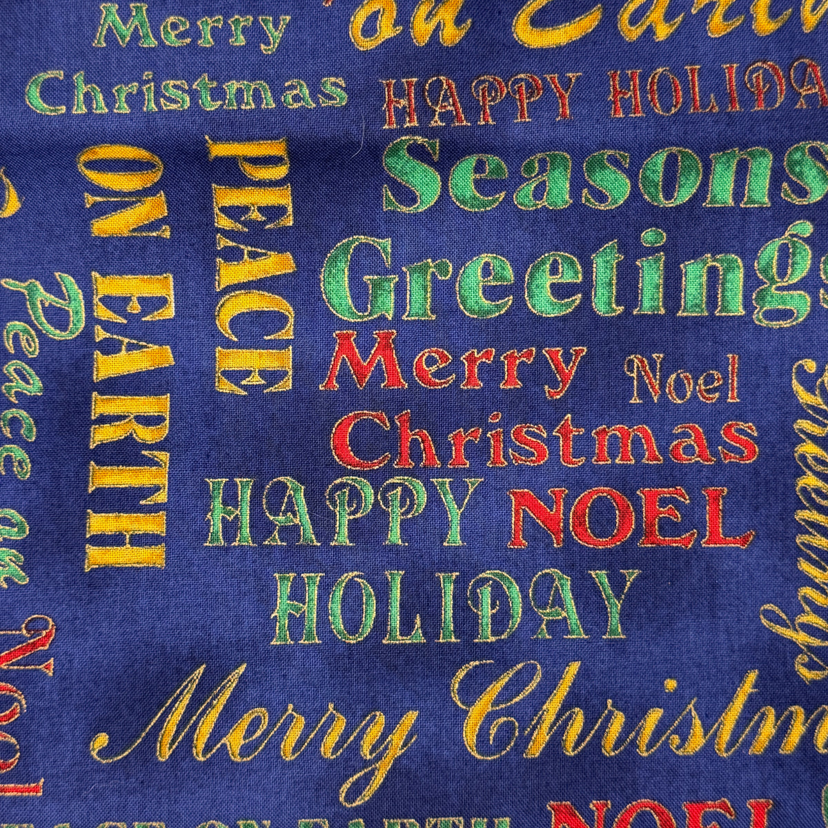 Tis the Season on Blue Cotton: 1.5 yds