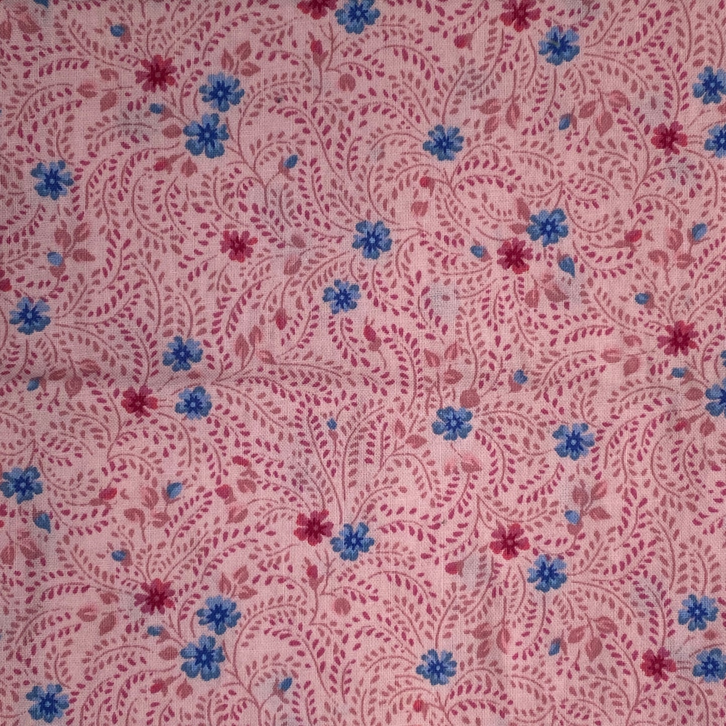 Pink Floral & Vines Cotton: 1 yd