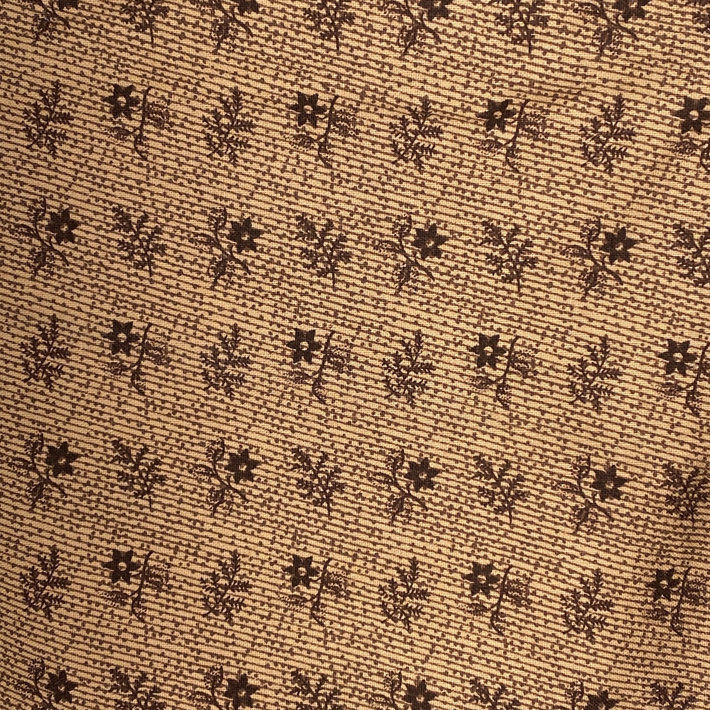Light Brown Floral Cotton: 3 yds