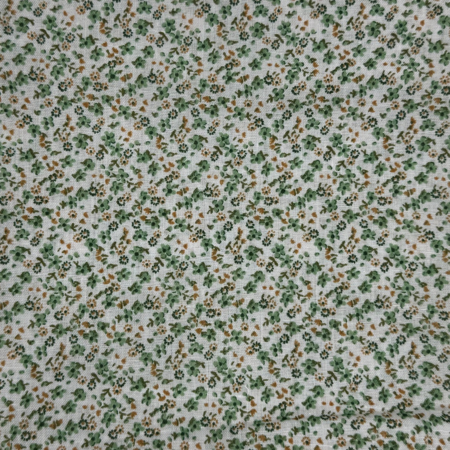 Green Micro Floral Cotton Blend: 1 yd