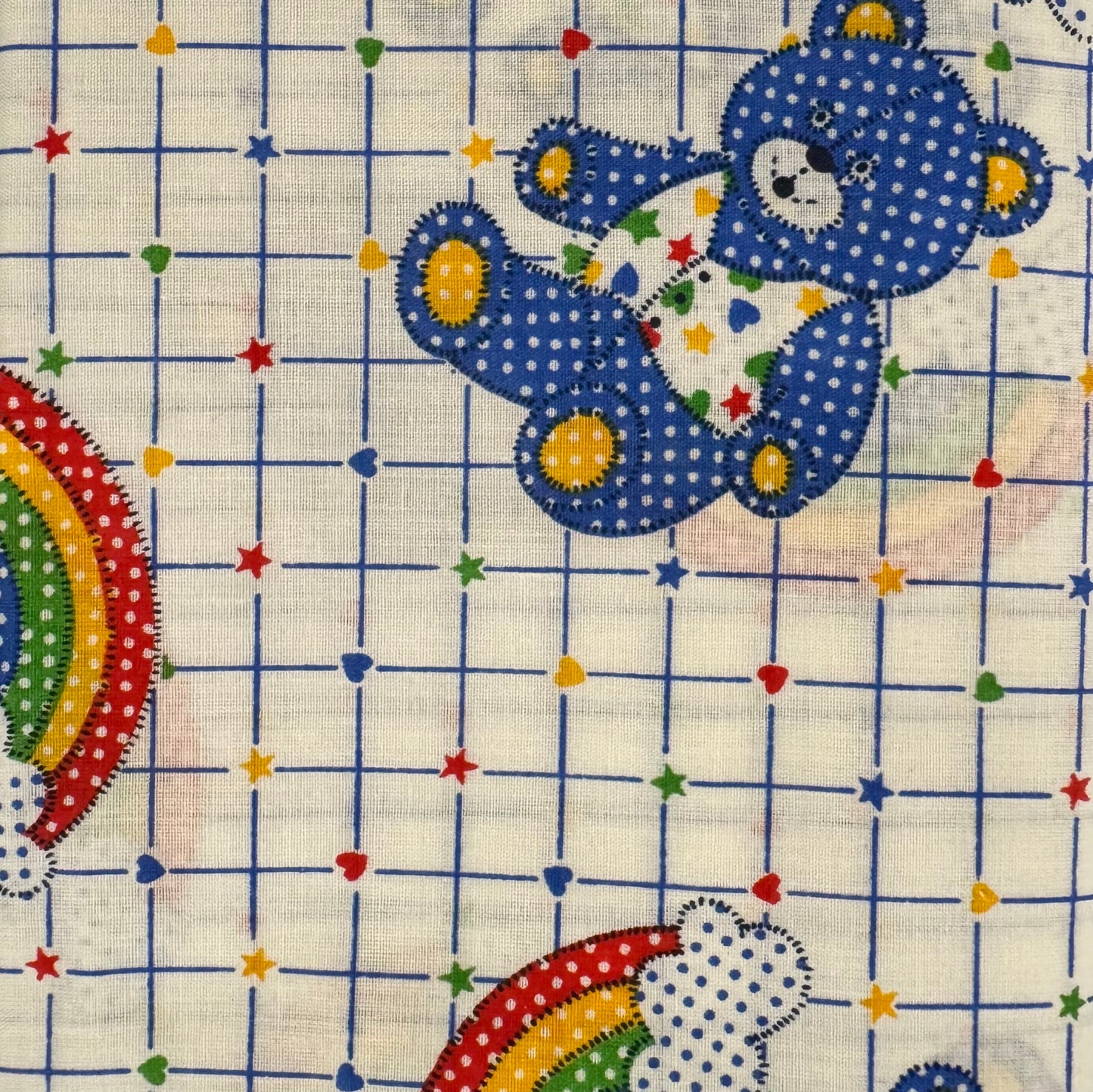 Rainbow Teddy Bear Cotton Blend: 1.5 yds