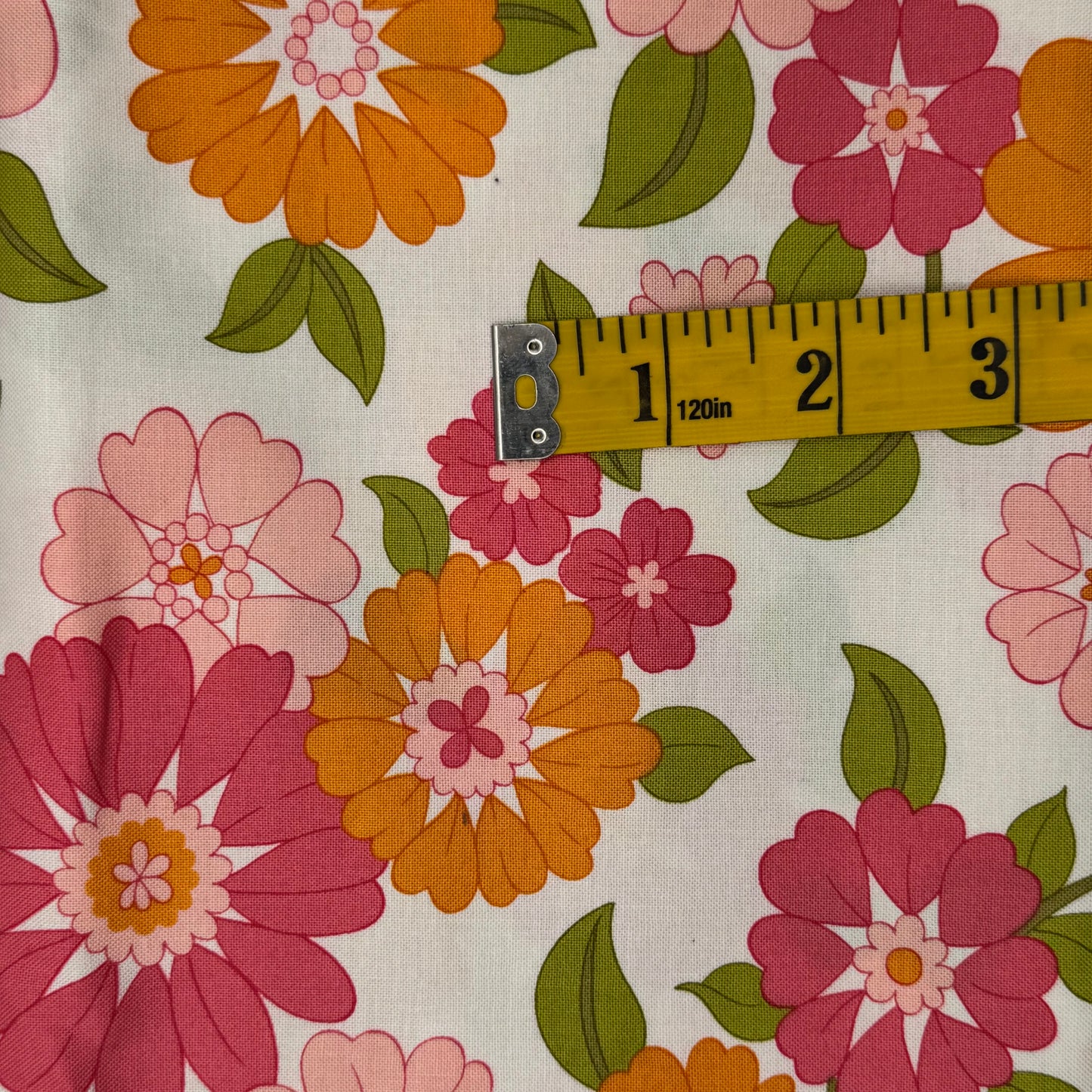 Flower Power Cotton: 1 yd