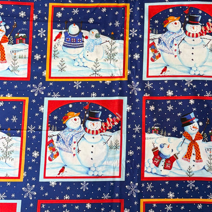 Snowmen in Winter Scenes Cotton: 3 yds