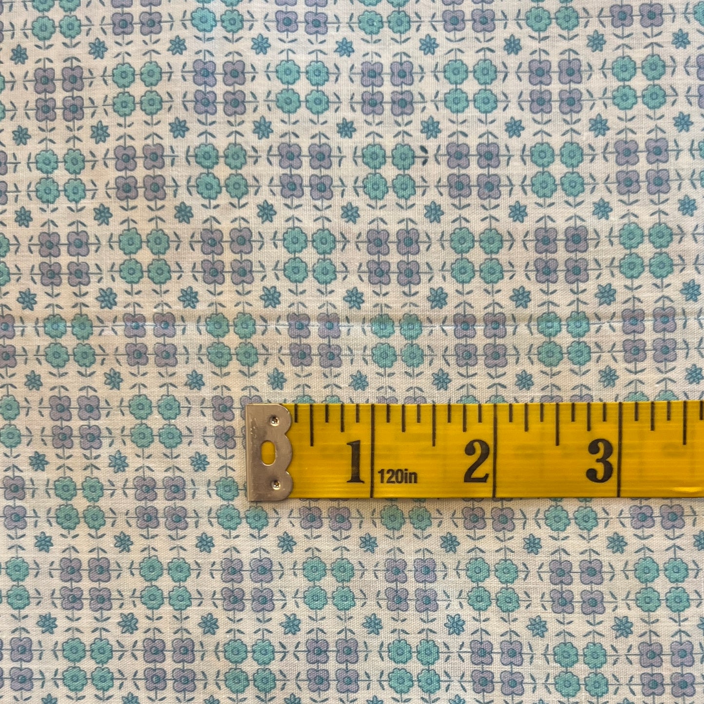 Blue & Green Floral Cotton: 2.5 yds