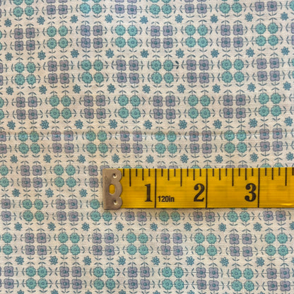 Blue & Green Floral Cotton: 2.5 yds