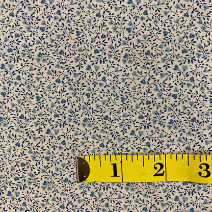 Blue Micro Floral Cotton: 1.75 yds