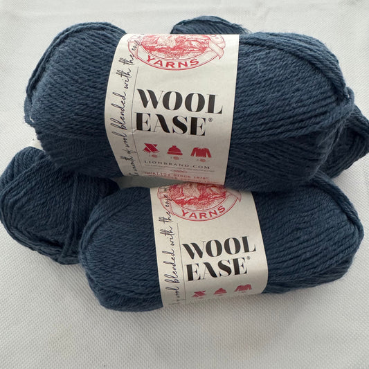 Lion Brand Wool Ease Yarn in Denim: 4 Skeins