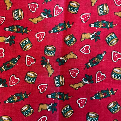 Hearts, Stocking & Drums Cotton: 1 yd