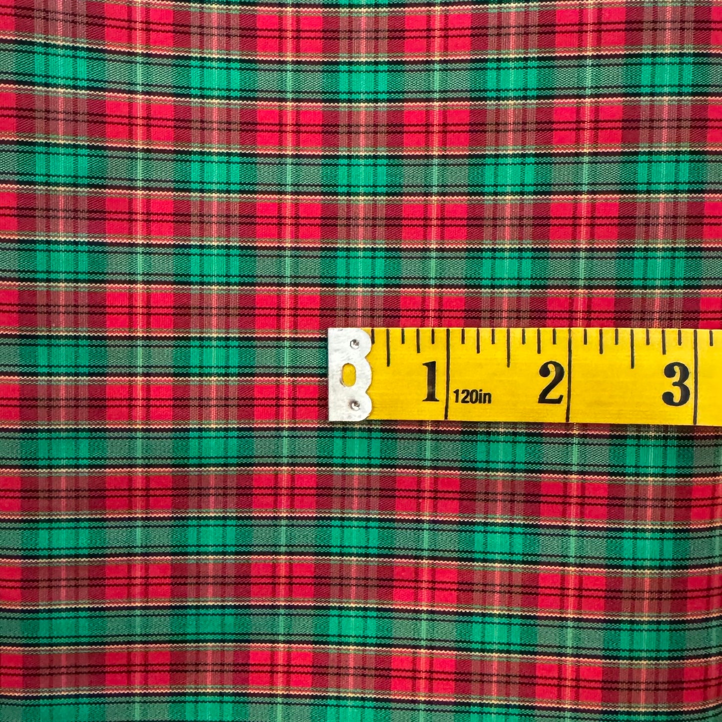 Red & Green Plaid Poly: 5 yds