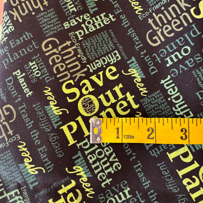 Tree Hugger in Black Cotton: 1.5 yds