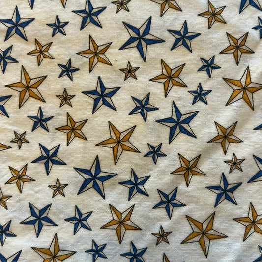 Blue & Gold Stars Cotton: 3 yds