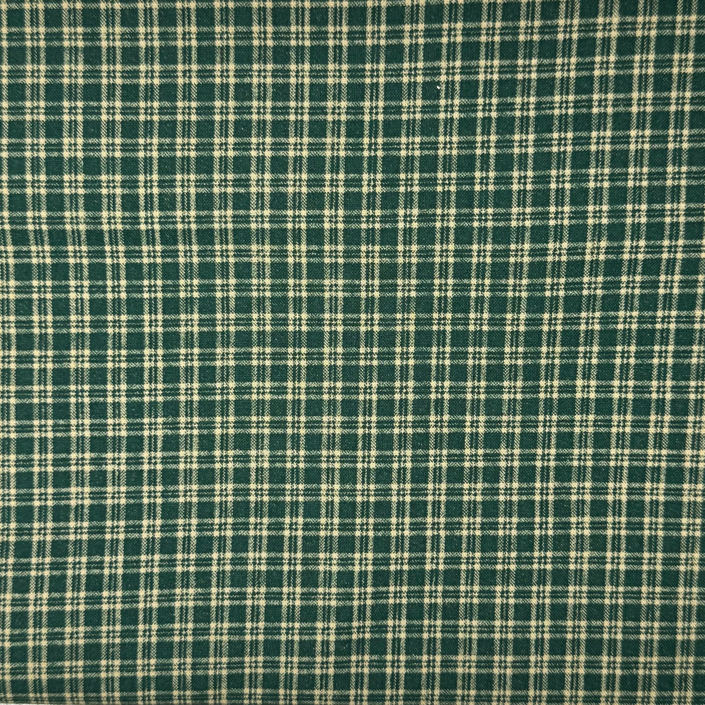 Green & Tan Plaid Cotton: 1 yd