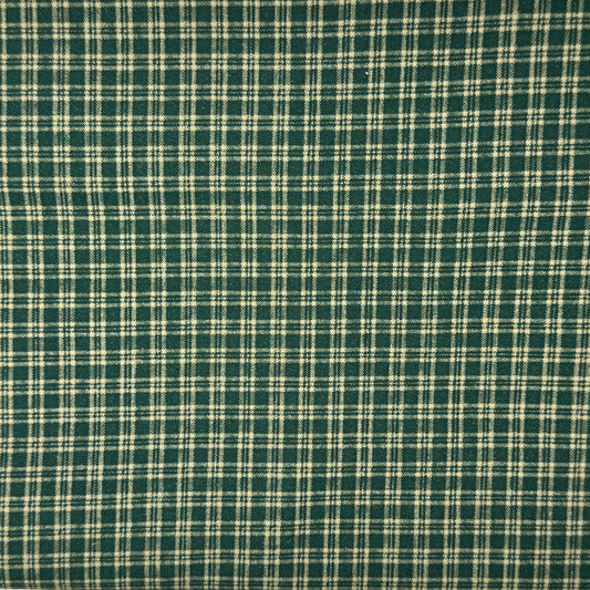 Green & Tan Plaid Cotton: 1 yd