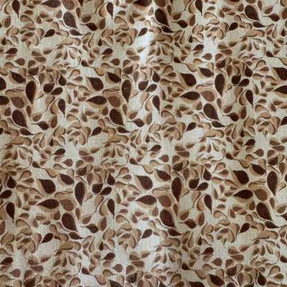 Tan with Brown Leaves Medium Weight Cotton: 2 yds