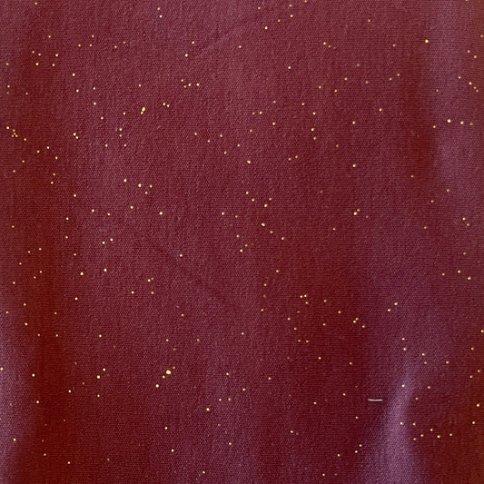 Maroon With Gold Glitter Jersey: 3 yds