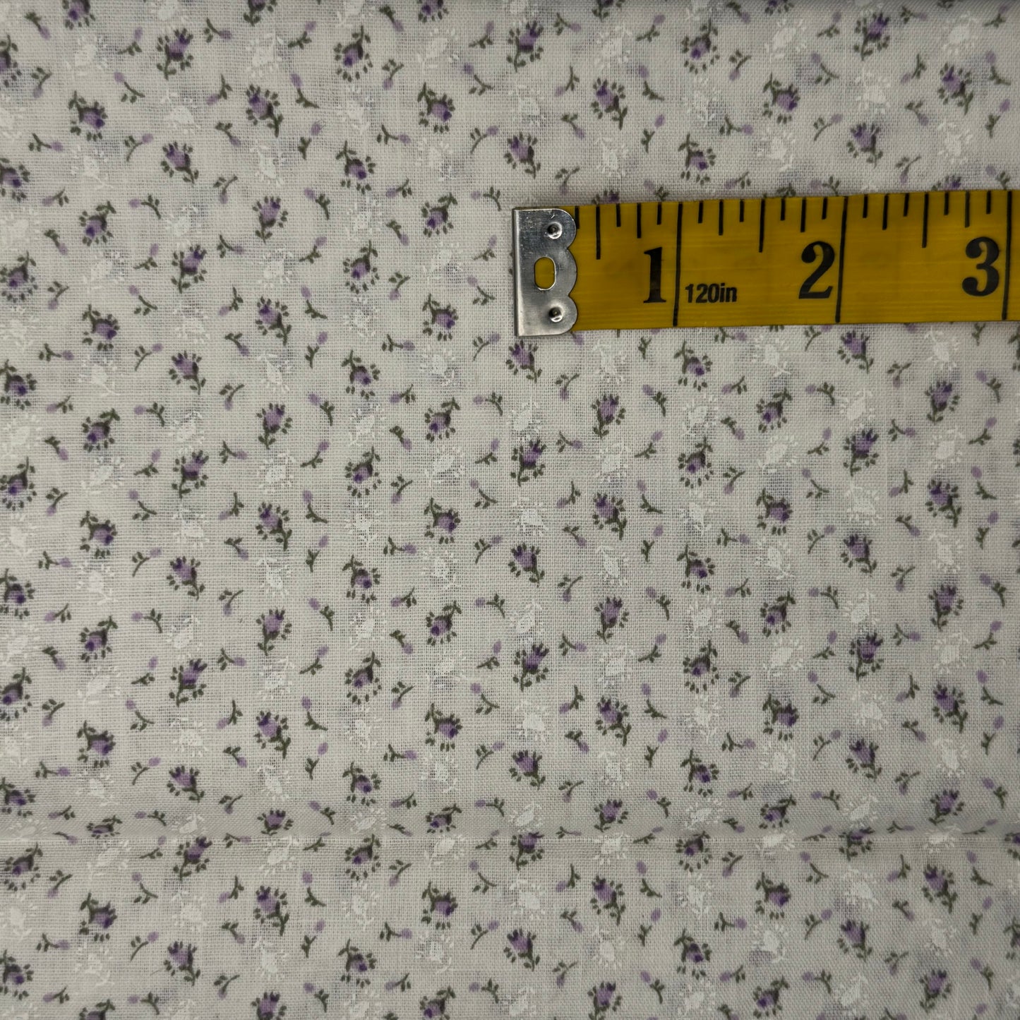 Light Purple Micro Floral Cotton Blend: 1 yd