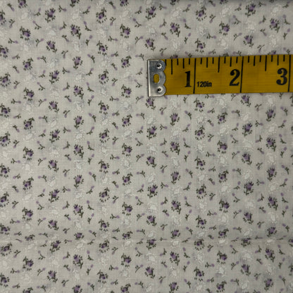 Light Purple Micro Floral Cotton Blend: 1 yd