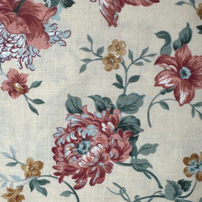 Dusty Rose/Burgundy Floral on Peachy Tan Cotton: 4 yds