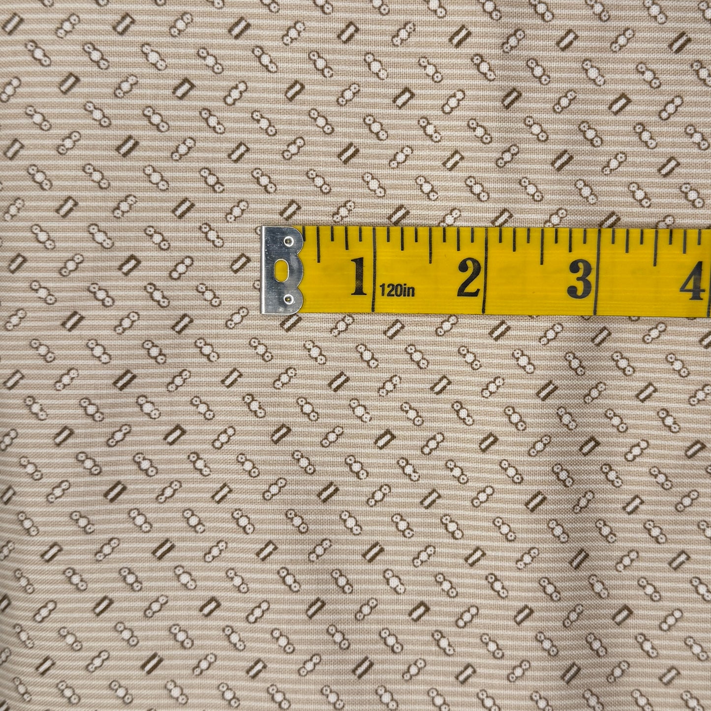 Tan & Brown Geometric Cotton: 5 yds