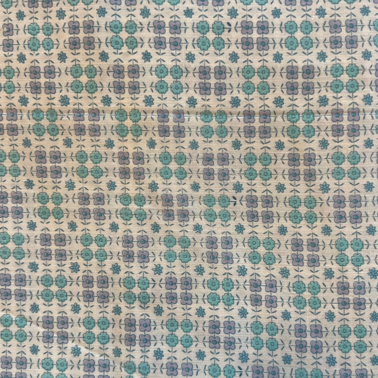 Blue & Green Floral Cotton: 2.5 yds