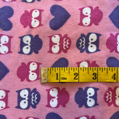 Pink & Purple Owls Flannel: 2 yds